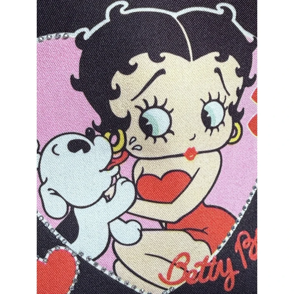Y2K Betty Boop Mini Shoulder Bag Purse‎ Rhinestone Hearts Zip Top NEW (2004)